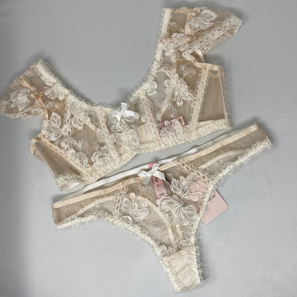 Agent Provocateur Clarabelle Ivory Set AP4 Large New - Picture 4 of 8
